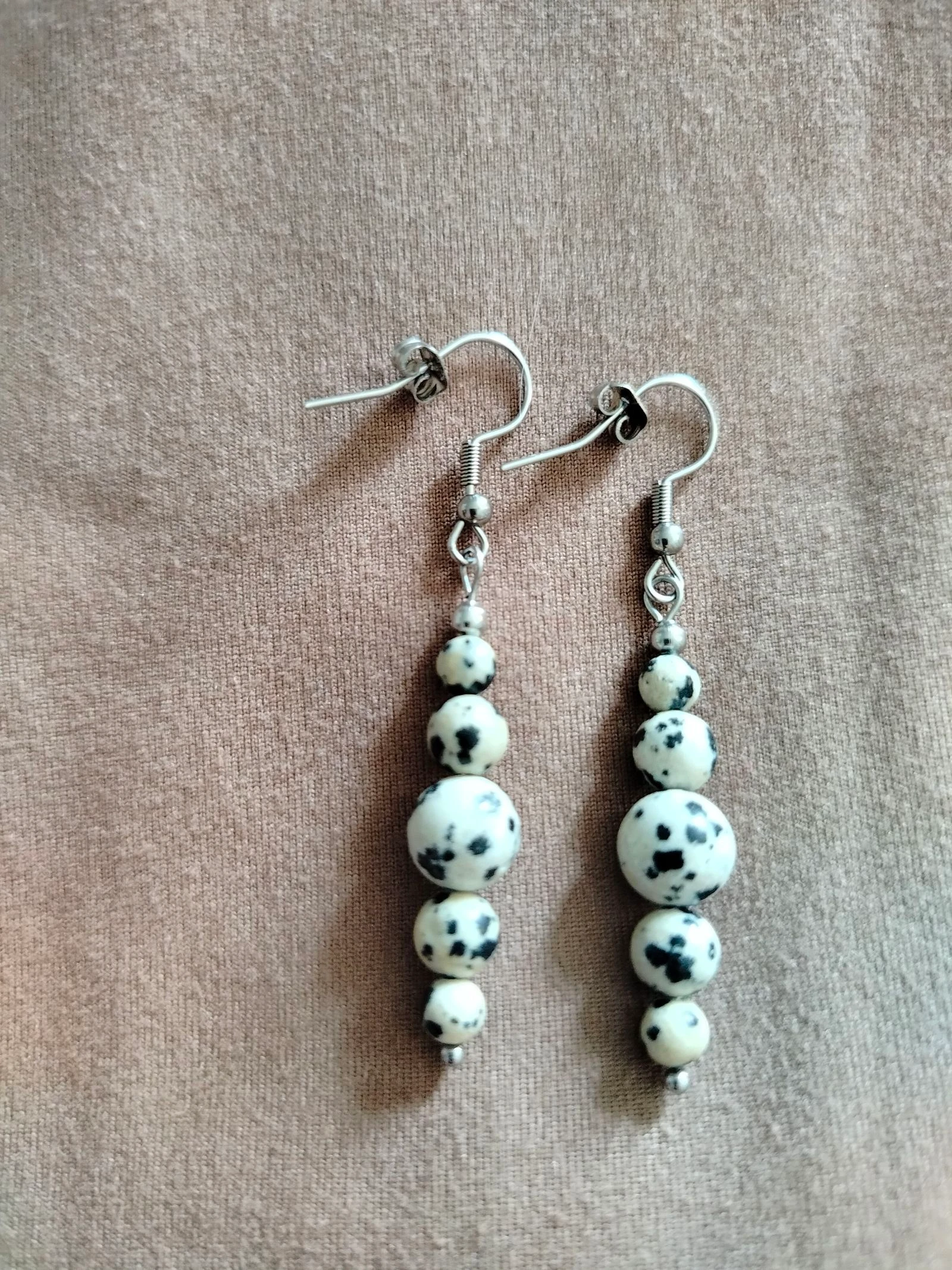 Natural stone stainless steel earrings – photo 4